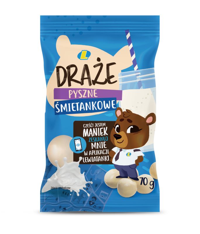 LEWIATAN DRAŻE ŚMIETANA 70g