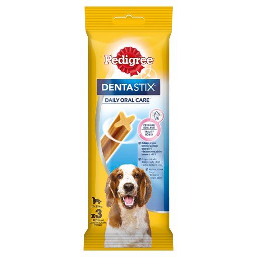 Pedigree DentaStix 10-25 kg Karma uzupełniająca dla psów 77 g (3 sztuki)