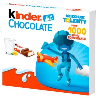 Kinder Chocolate Batonik z mlecznej czekolady z nadzieniem mlecznym 50 g (4 sztuki)