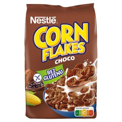 Nestlé Corn Flakes Choco Płatki śniadaniowe o smaku czekoladowym 250 g