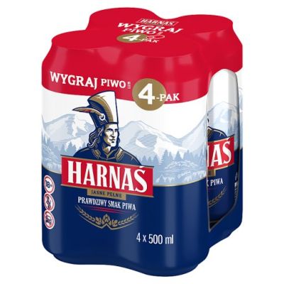 Harnaś Piwo jasne pełne 4 x 500 ml