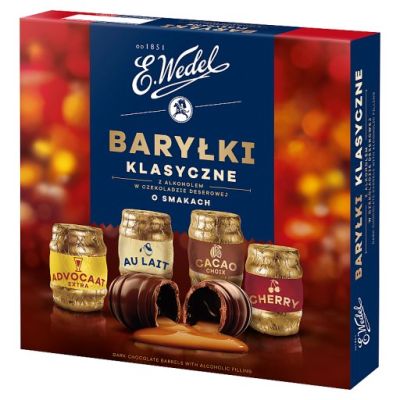 E. Wedel Baryłki klasyczne z alkoholem w czekoladzie deserowej 200 g