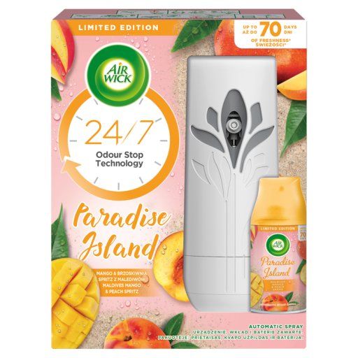 Air Wick Paradise Island Automatyczny odświeżacz powietrza i wkład mango & brzoskwinia 250 ml