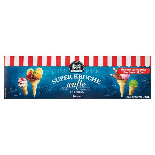 Wafle do lodów super kruche 90 g (20 sztuk)