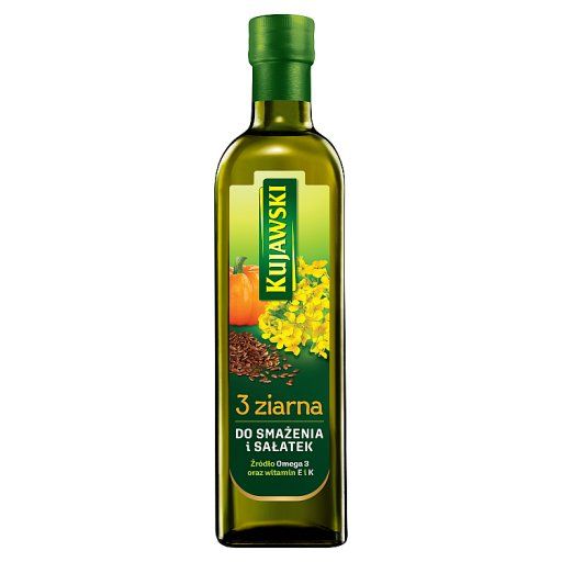 Kujawski 3 ziarna Olej rzepakowy z olejami z lnu i pestek dyni 750 ml