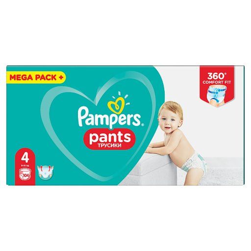 Pampers Pieluchomajtki, Rozmiar 4, 104 Sztuk, 9kg-15kg