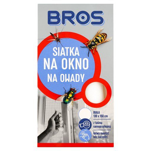 Bros Siatka na okno na owady 130 cm x 150 cm biała