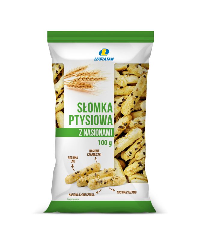 LEWIATAN SŁOMKA PTYSIOWA Z NASIONAMI 100G.