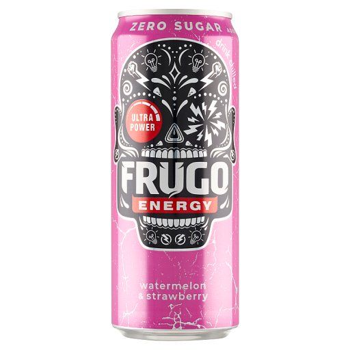 Frugo Energy Watermelon & Strawberry Gazowany napój energetyzujący 330 ml