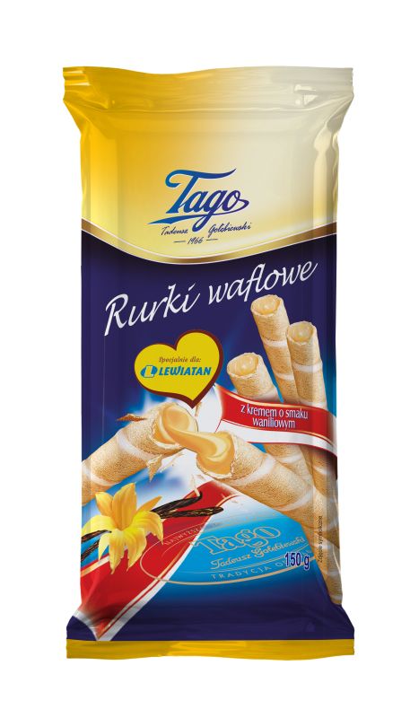 LEWIATAN RURKI WAFLOWE WANILIA 150G.