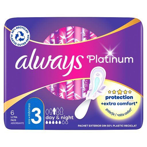 Always Platinum Super Extra (rozmiar 3) Podpaski ze skrzydełkami 6