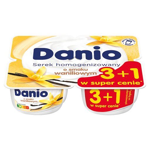 Danio Serek homogenizowany o smaku waniliowym 520 g (4 x 130 g)