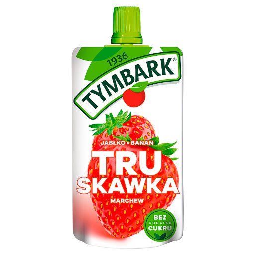 Tymbark Mus 100 % z owoców i marchwi truskawka jabłko banan marchew 120 g