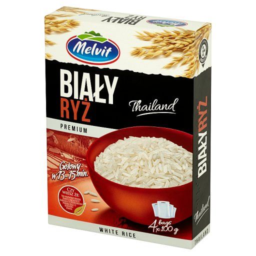 Melvit Premium Ryż biały 400 g (4 torebki)