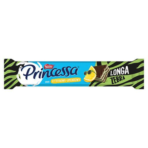 Princessa Longa Zebra Wafel kakaowy przekładany kremem smak cytrynowo-limonkowy 37 g