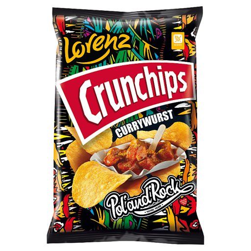 Crunchips Chipsy ziemniaczane o smaku kiełbasy z curry 130 g