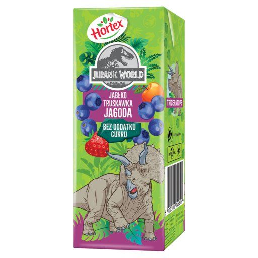 Hortex Jurassic World Napój wieloowocowy jabłko truskawka jagoda 200 ml