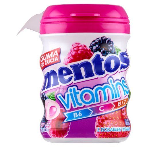 Mentos Vitamins Guma do żucia o smaku owoców leśnych bez cukru 50 g