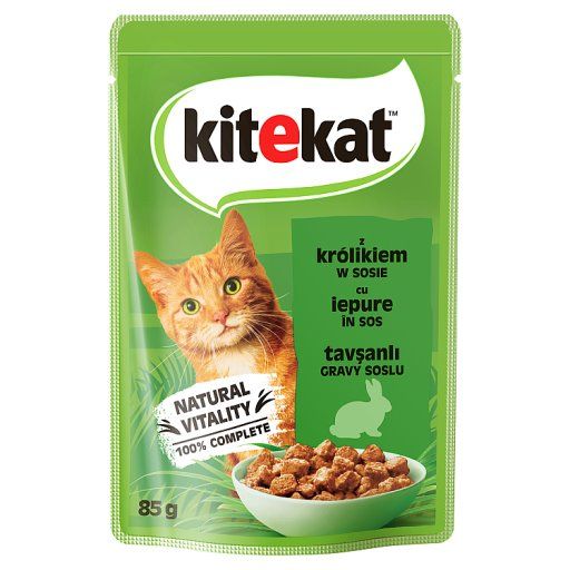 Kitekat Mokra karma dla dorosłych kotów z królikiem w sosie 85 g
