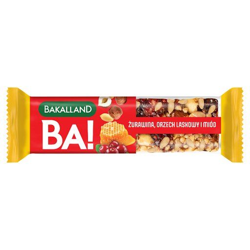 Bakalland Ba! Baton żurawina orzech laskowy i miód 30 g 