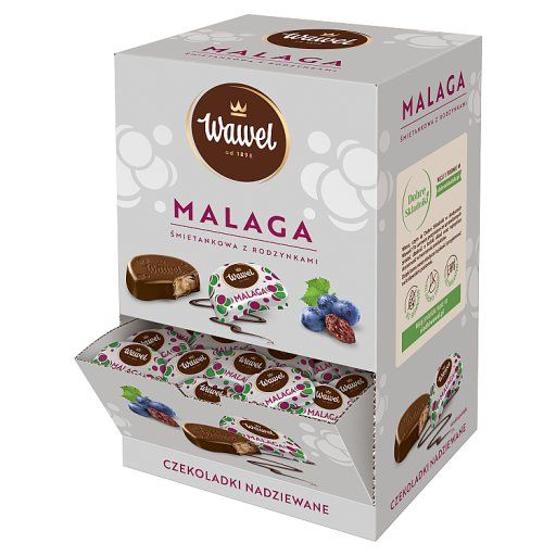 Wawel Malaga śmietankowa z rodzynkami Czekoladki nadziewane 2,5 kg