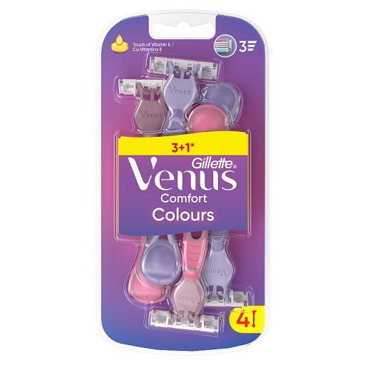 Gillette Venus Comfort Colours Maszynki Jednorazowe Do Golenia, Opakowanie 4 Sztuk