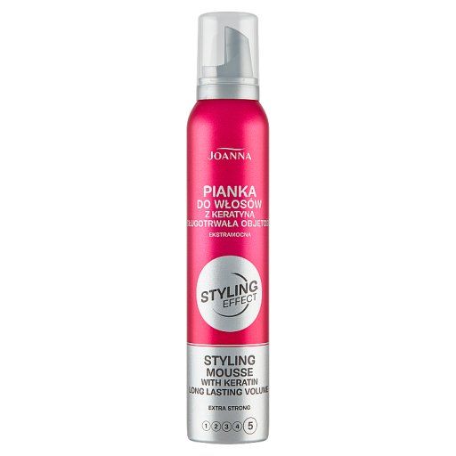 Joanna Styling Effect Extra Strong Pianka do włosów z keratyną 150 ml
