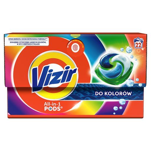 Vizir PODS, Kapsułki Do Prania Kolorowych Tkanin, 22 Prań