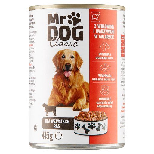 Mr Dog Classic Karma dla psów z wołowiną i warzywami w galarecie 415 g