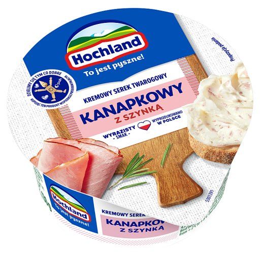 Hochland Kremowy serek twarogowy kanapkowy z szynką 130 g