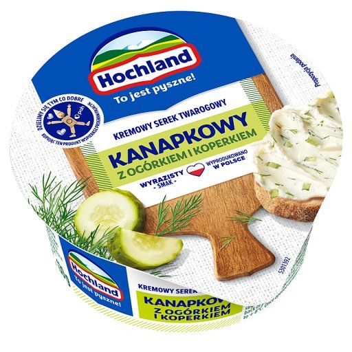 Hochland Kremowy serek twarogowy kanapkowy z ogórkiem i koperkiem 130 g