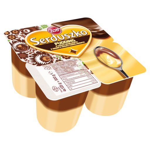 Zott Serduszko Pudding wanilia/czekolada 500 g (4 x 125 g)