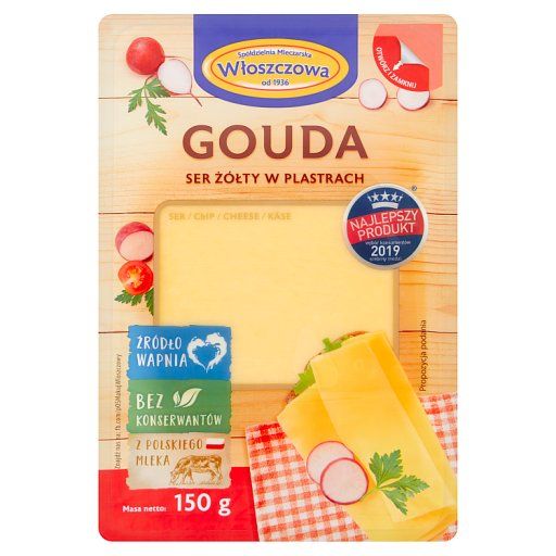 Włoszczowa Ser żółty w plastrach gouda 150 g