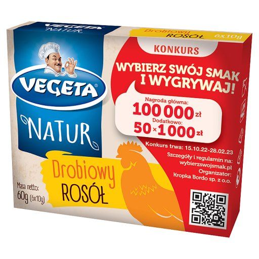 Vegeta Natur Rosół drobiowy 60 g (6 x 10 g)