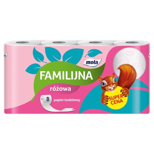 Mola Familijna Różowa Papier toaletowy 8 rolek