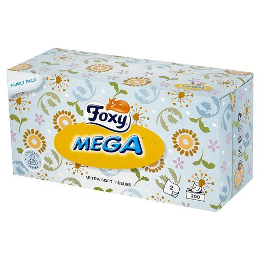 Foxy Mega Ultra miękkie chusteczki 2 warstwy 200 sztuk