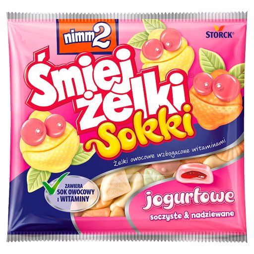 nimm2 Śmiejżelki Sokki jogurtowe Żelki owocowe wzbogacone witaminami 90 g