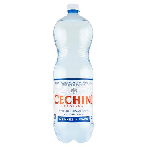 Cechini Muszyna Naturalna woda mineralna wysokozmineralizowana niskonasycona CO₂ 2 l