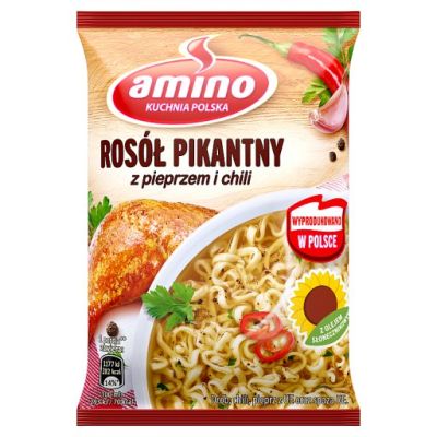 Amino Zupa błyskawiczna rosół pikantny z pieprzem i chilli 58 g