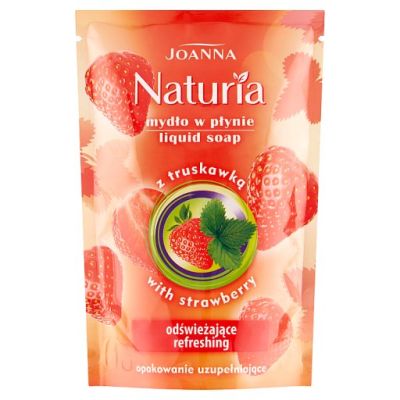 Joanna Naturia body Mydło w płynie opakowanie uzupełniające z truskawką 300 ml