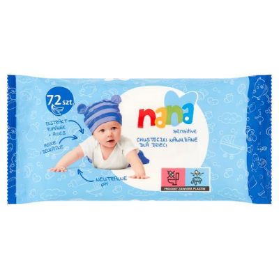 Dobry Wybór Nana Sensitive Chusteczki nawilżane dla dzieci 72 sztuki