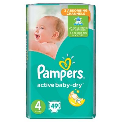 Pampers Active Baby-Dry rozmiar 4 (Maxi), 49 pieluszek
