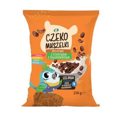 LEWIATAN PŁATKI CZEKO MUSZELKI 250G