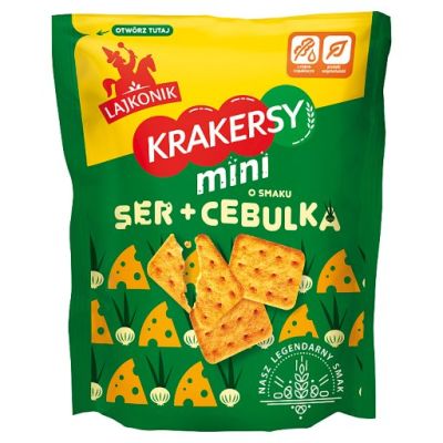 Lajkonik Krakers mini o smaku ser+cebulka 100 g