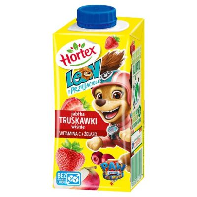 Hortex Leon Napój wieloowocowy jabłka truskawki wiśnie 200 ml