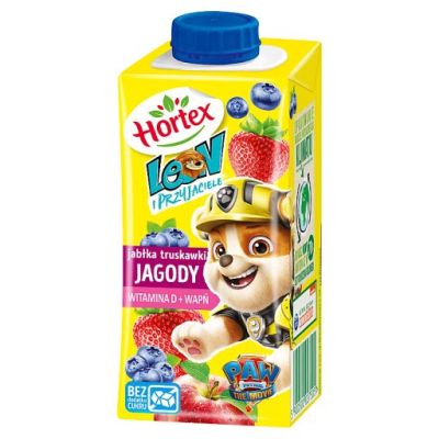 Hortex Leon Napój wieloowocowy jabłka truskawki jagody 200 ml