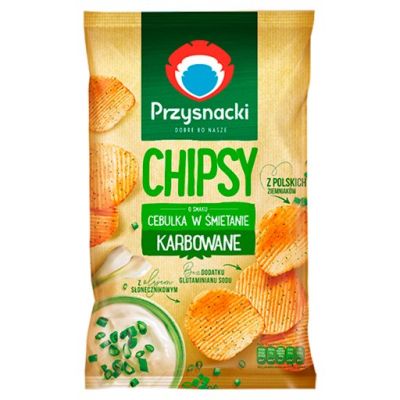 Przysnacki Chipsy karbowane o smaku cebulka w śmietanie 135 g