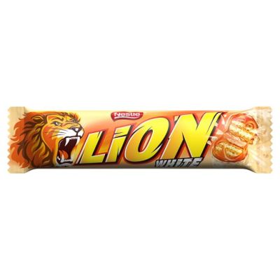 Lion Nadziewany wafel z karmelem i płatkami pszennymi w białej polewie 42 g