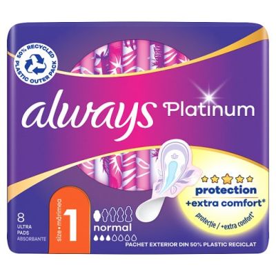 Always Platinum Podpaski ze skrzydełkami Normal, 8 sztuk