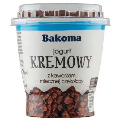 Bakoma Jogurt kremowy z kawałkami mlecznej czekolady 127 g